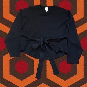 NWT MINKPINK x MP|C Front Tie Black Knit Top — SMALL